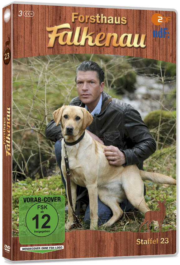 DVD-Box-Set von Forsthaus Falkenau. Ein Mann und ein Hund sind auf dem Cover in einer Waldszene.