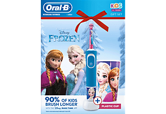 ORAL-B D100 elektromos fogkefe - Frozen + pohár