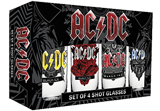 AC/DC Black Ice Schnapsgläser 4er-Set Shots Gläser Tequila Schnaps 
