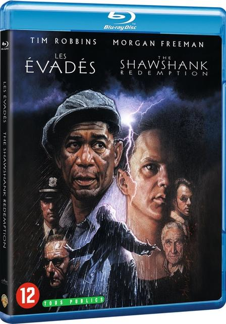 Blu-ray movie case of The Shawshank Redemption movie with actors on the cover.