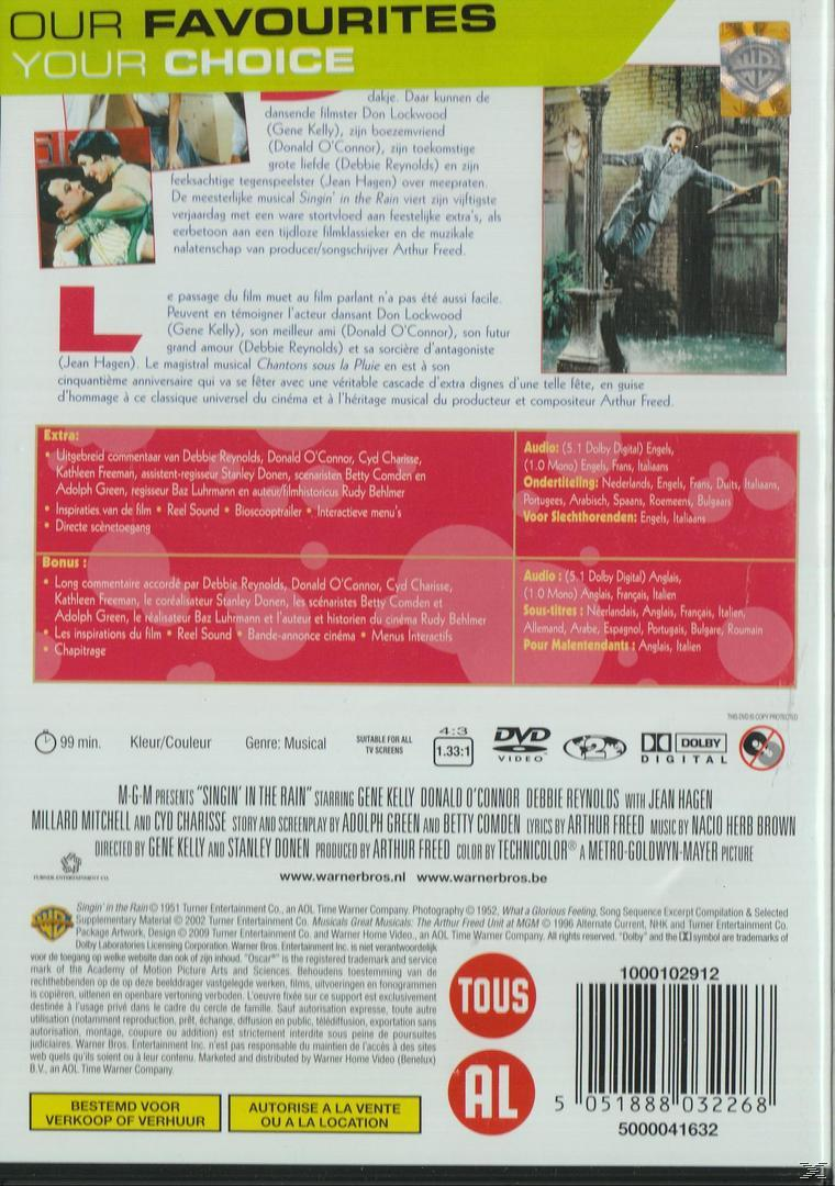 DVD-hoes van 'Singin' in the Rain' met Gene Kelly, Donald O'Connor en Debbie Reynolds.