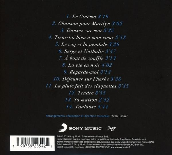 Pochette de CD avec une liste de chansons en français.