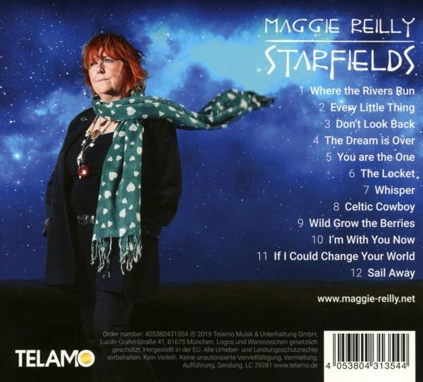 Albumcover mit einer Frau und Songtiteln. Sie trägt einen Schal.