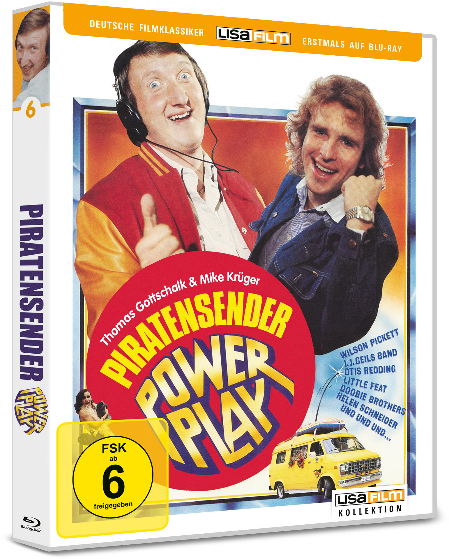 DVD-Cover mit zwei Männern, einem gelben Van und einem Filmtitel.
