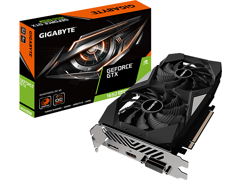 GIGABYTE GeForce® GTX 1650 SUPER™ Windforce OC 4GB (GV-N165SWF2OC-4GD) (NVIDIA, Grafikkarte)