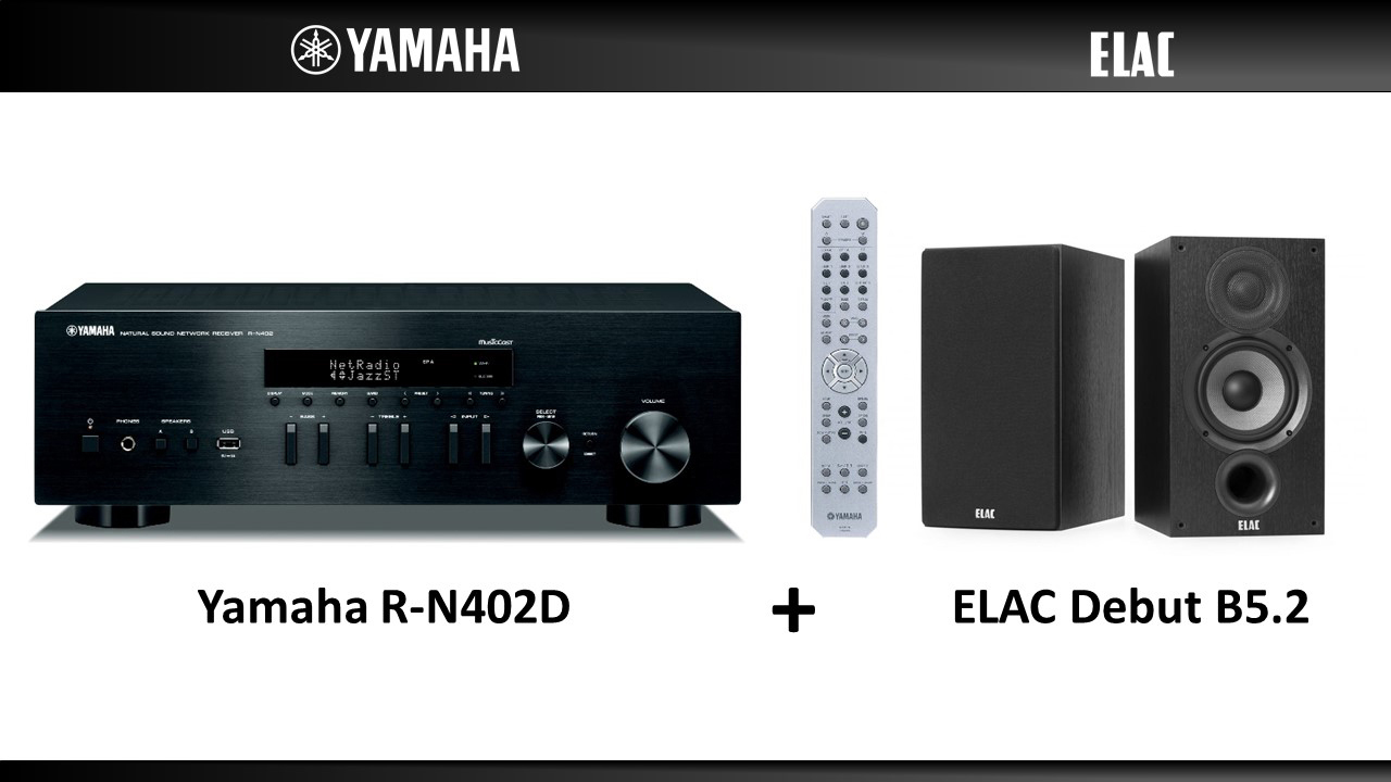 (2 Stereo YAMAHA Stereo pro 140 Kanäle, Watt Receiver Netzwerk HiFi Schwarz) Paket Kanal, ELAC