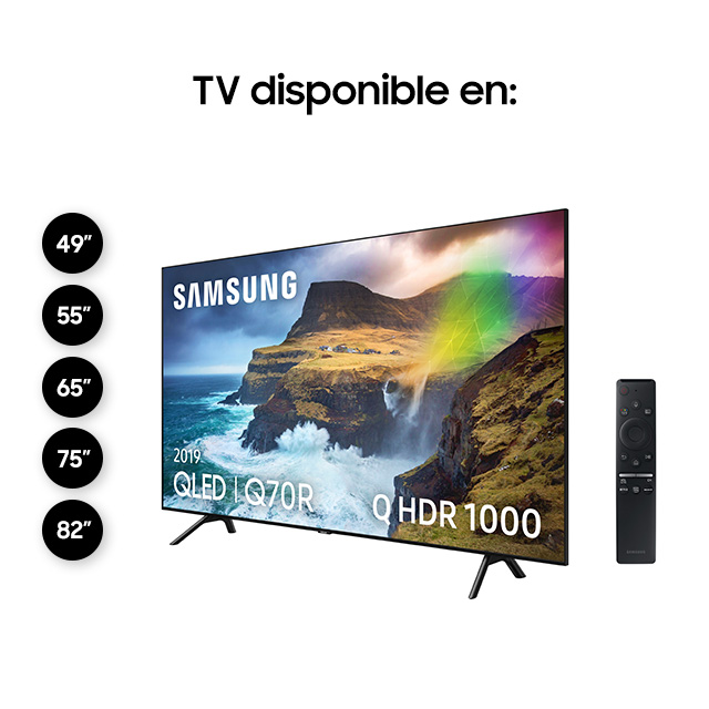 TV QLED 75"- Samsung 75Q70R, 4K UHD, IA 4K, Direct Full Array, HDR 1000, Quantum dot, Smart TV