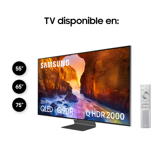 TV QLED 75"- Samsung 75Q90R, 4K UHD, IA 4K, Direct Full Array Elite, HDR 2000, Quantum dot, Smart TV