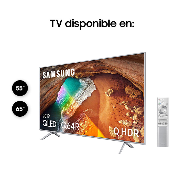 TV QLED 65"- Samsung 65Q64R, 4K UHD, IA 4K, HDR, Quantum dot, Smart TV, Diseño Metálico