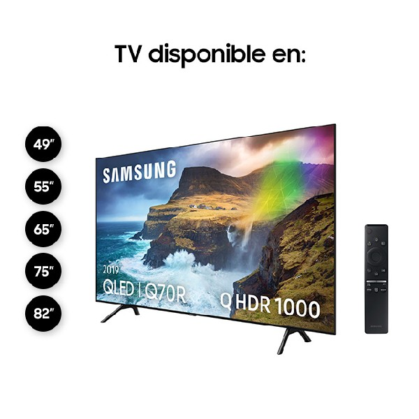 TV QLED 65" - Samsung 65Q70R, 4K UHD, IA 4K, Direct Full Array, HDR 1000, Quantum dot, Smart TV