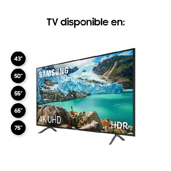 TV LED 75" - Samsung 75RU7105, 4K UHD Real, HDR, Smart TV, Bluetooth, Solución cables ordenados