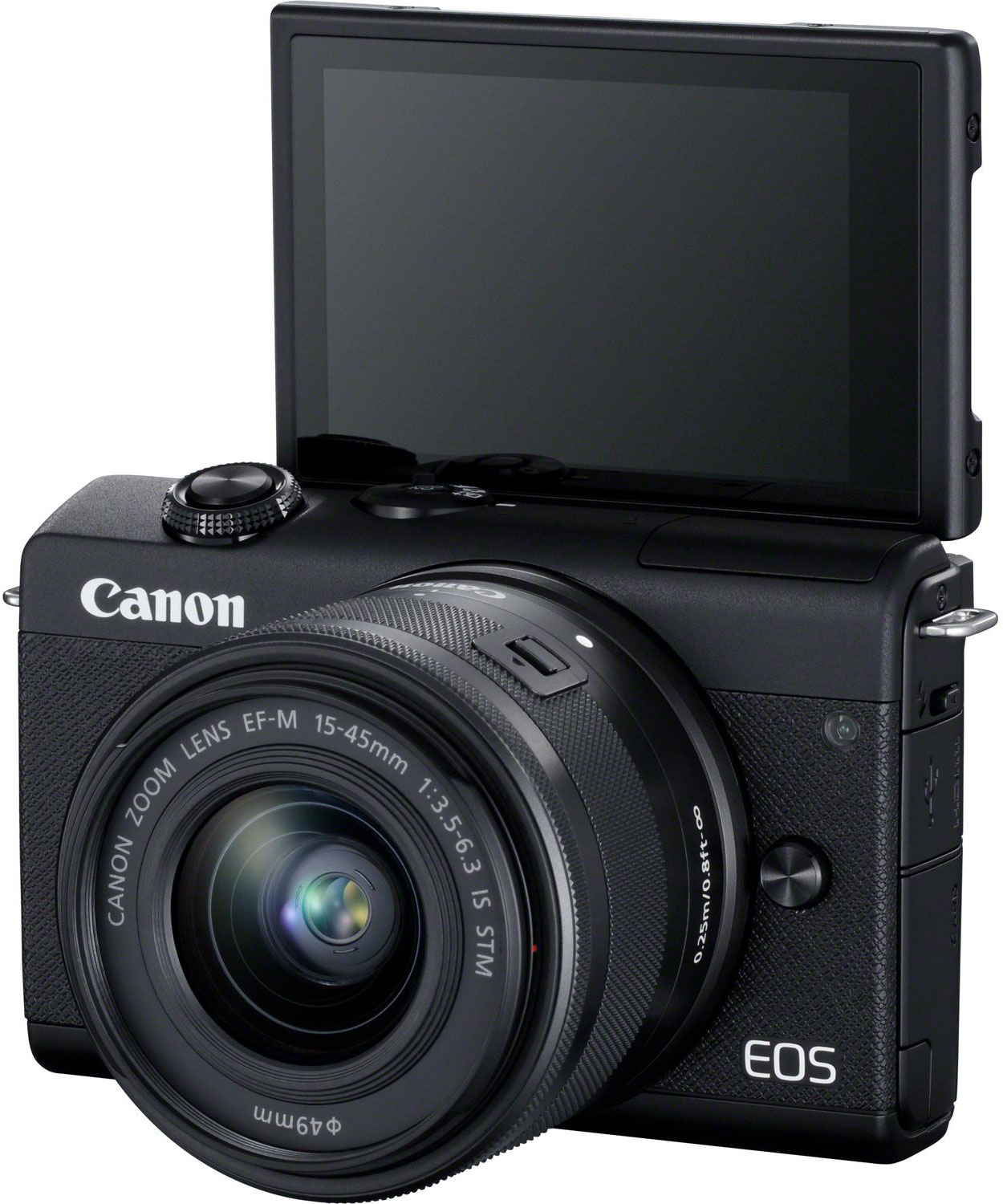 CANON Appareil photo hybride EOS M200 + 15-45 mm + 55-200 mm Noir (3699C018AA)