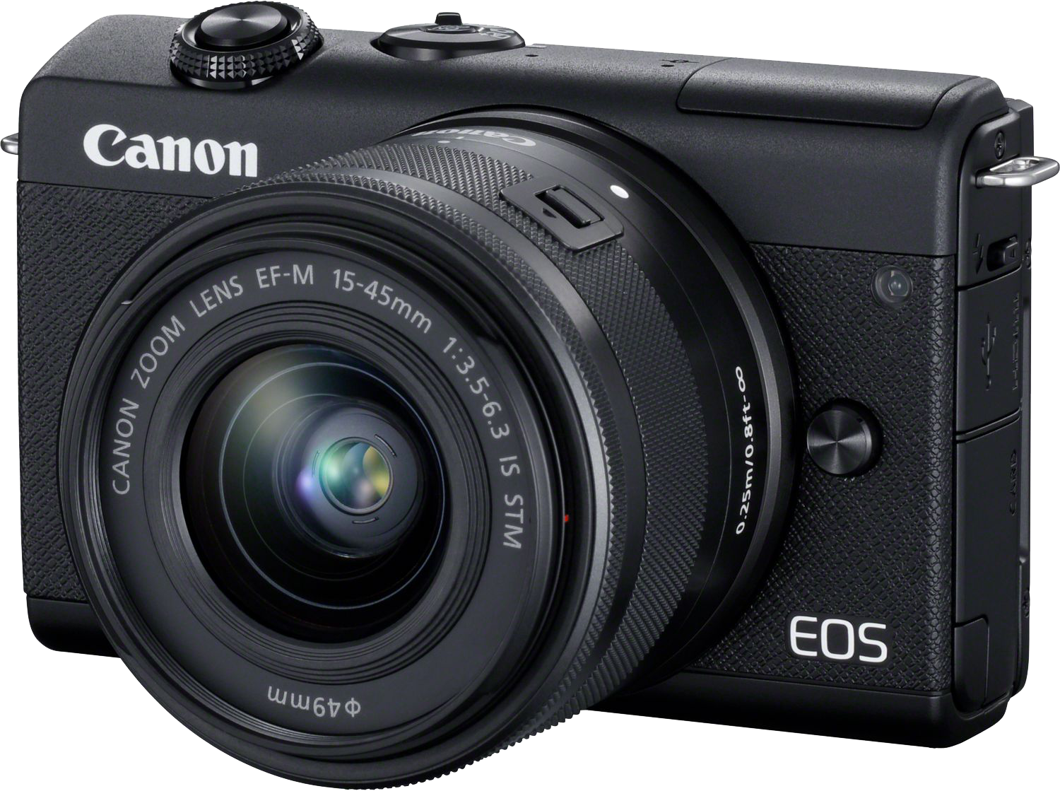 CANON Appareil photo hybride EOS M200 + 15-45 mm + 55-200 mm Noir (3699C018AA)