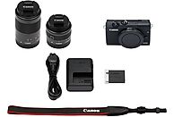 CANON Hybride camera EOS M200 + 15-45 mm + 55-200 mm Zwart (3699C018AA)