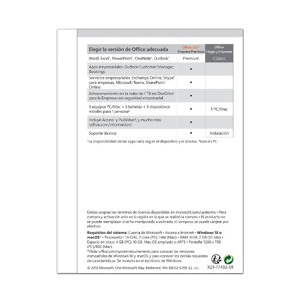Microsoft Office Home and Business 2019, 1 Usuarios, 1 Dispositivo (Suscrip. Digital)