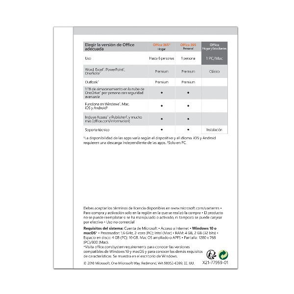 Microsoft Office Hogar y Estudiantes 2019, 1 Usuarios, 1 Dispositivo (Suscrip. Digital)