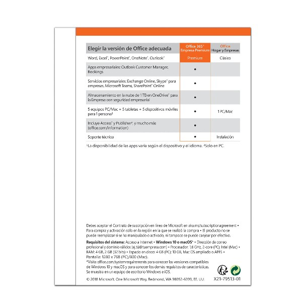 Microsoft Office 365 Business 2019, 1 Usuarios, Suscrip. 1 año, Multidispositivo (Formato Digital)