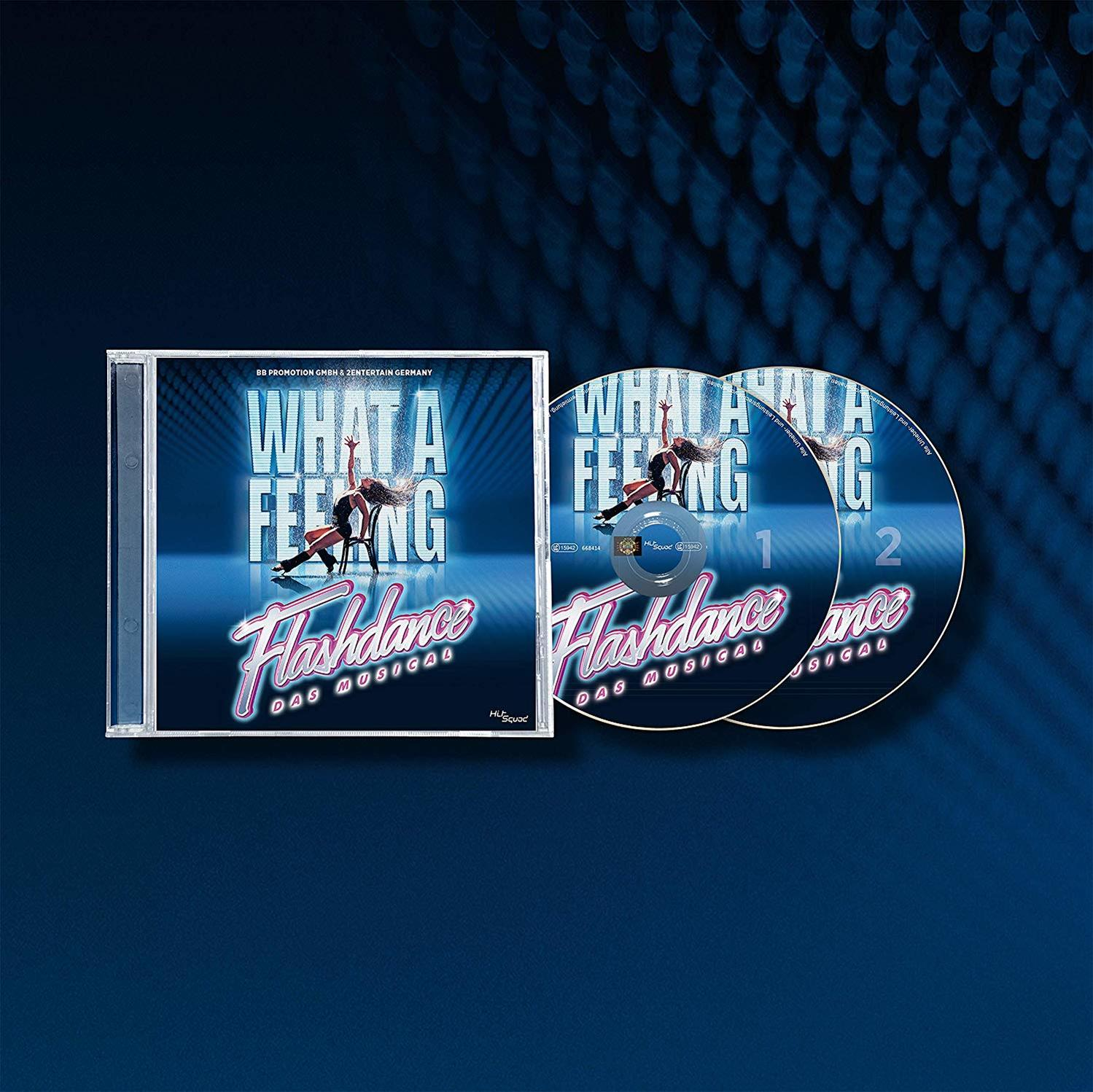 Flashdance Das Musical CD-Hülle mit zwei CDs. Blaue und weiße Grafik.