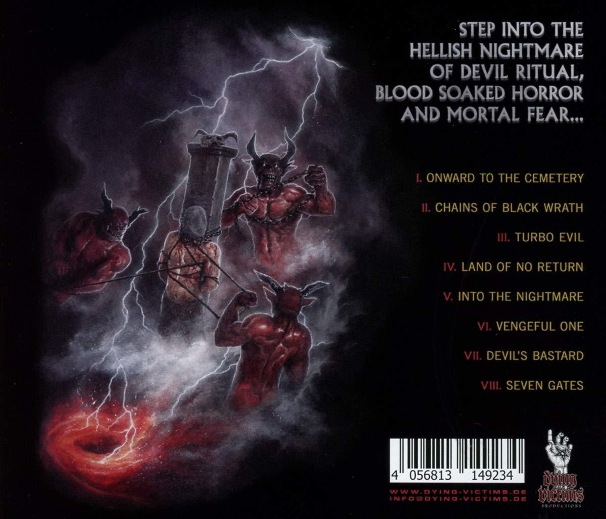 Drei Dämonen und ein Gefangener unter Blitzen. Trackliste und Barcode.