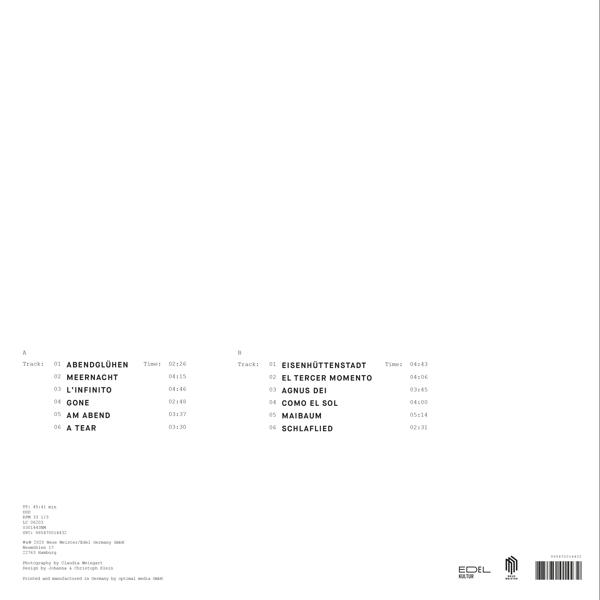 Weißes Albumcover mit Songtiteln in schwarzem Text.