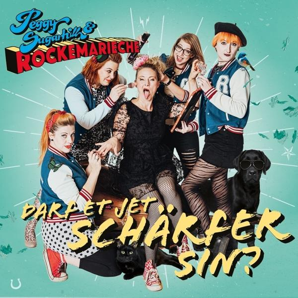 Albumcover mit fünf Frauen in einer Gruppe. Eine schwarze Katze und ein Hund sind im Vordergrund.