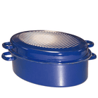 Gänsebräter Oval mi Deckel 38cm in Blau