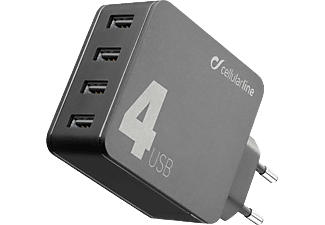CELLULARLINE Multipower 4 - Caricabatterie AC (Nero)
