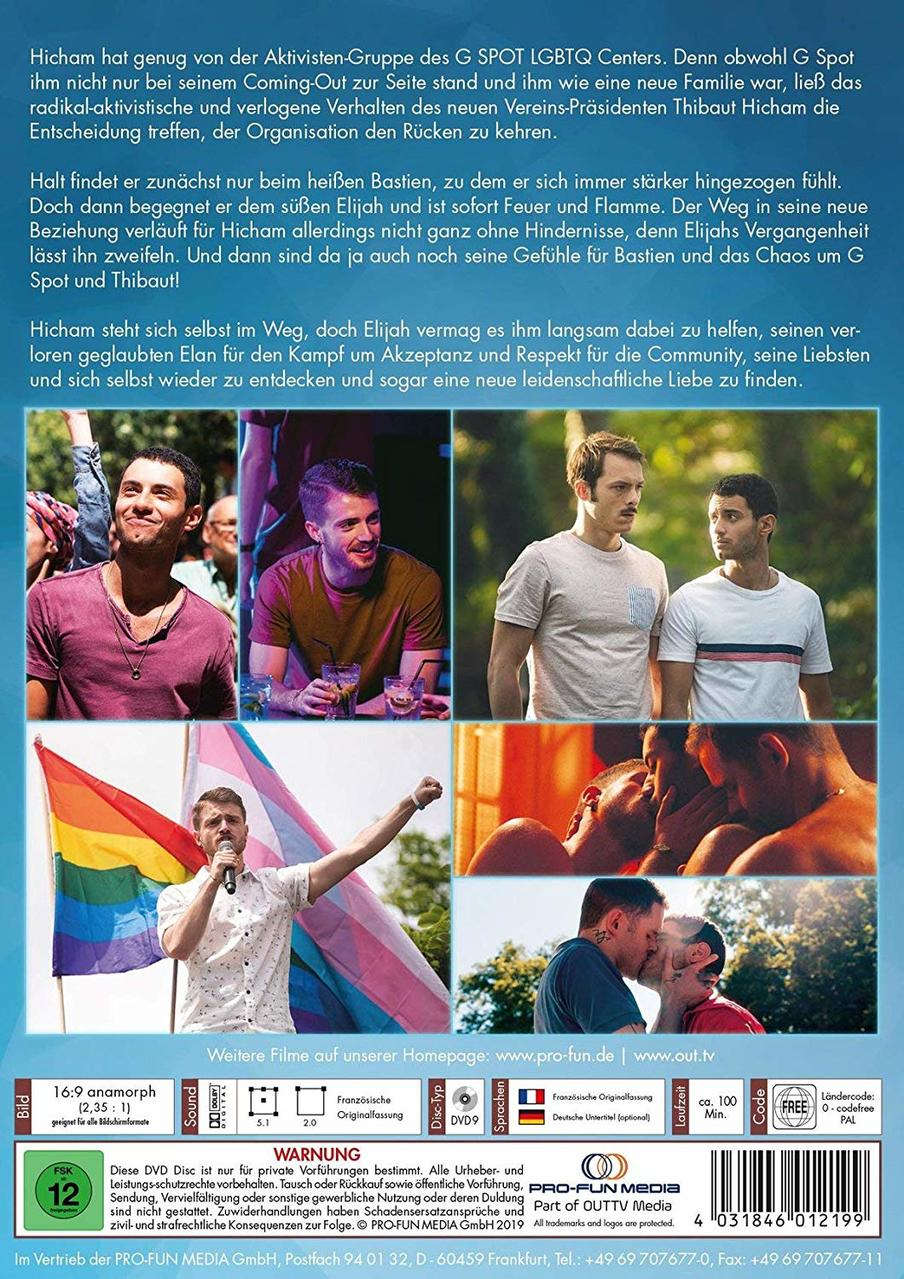 DVD-Cover mit Bildern von Männern und einer Regenbogenflagge. Text ist vorhanden.