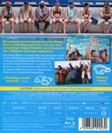 Rückseite einer DVD-Hülle mit Männern am Pool. Text und Bilder des Films. Blu-ray-Logo.