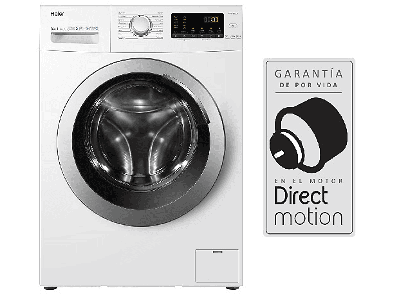 Lavadora Carga Frontal haier hw80be1239 8kg 1200rpm direct motion vapor abt 67db a+++50 blanco 8 1200 1.200