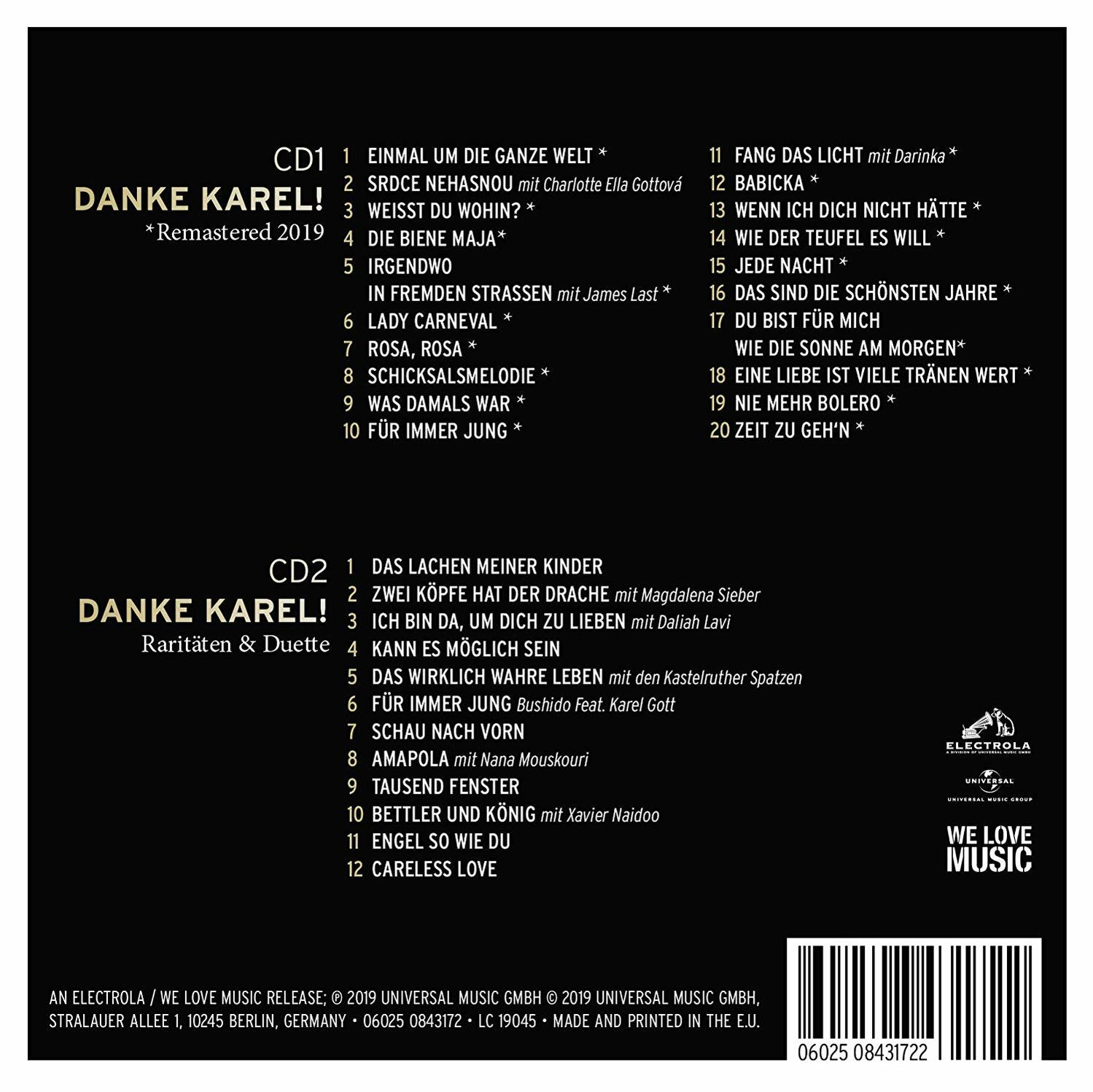 Rückseite eines CD-Covers mit Trackliste auf Deutsch und Credits für ein Compilation-Album.