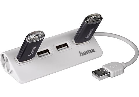 HAMA 4-poort USB 2.0-hub Wit