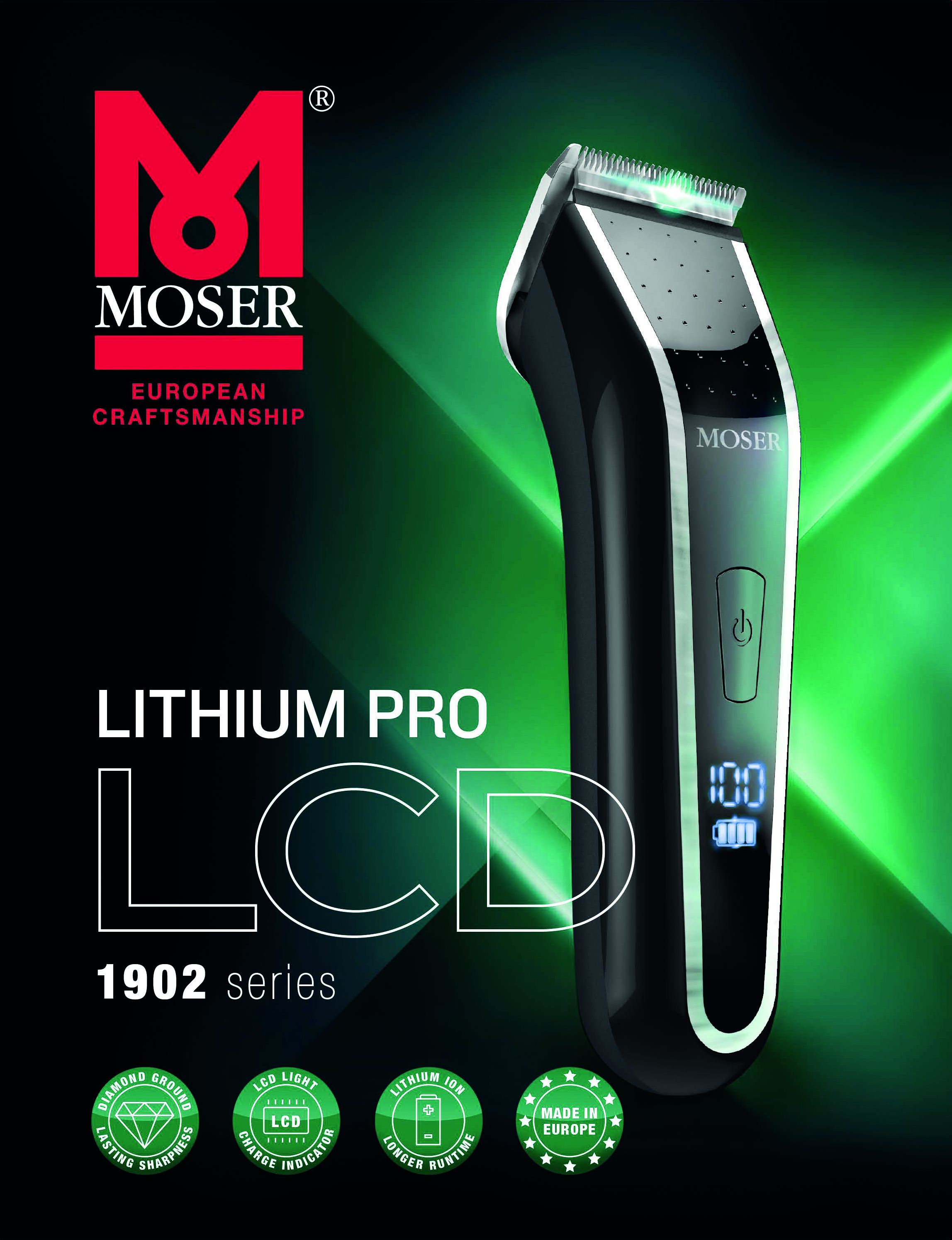 MOSER Lityum Pro LCD Göstergeli Saç Kesme Makinesi EU Pın