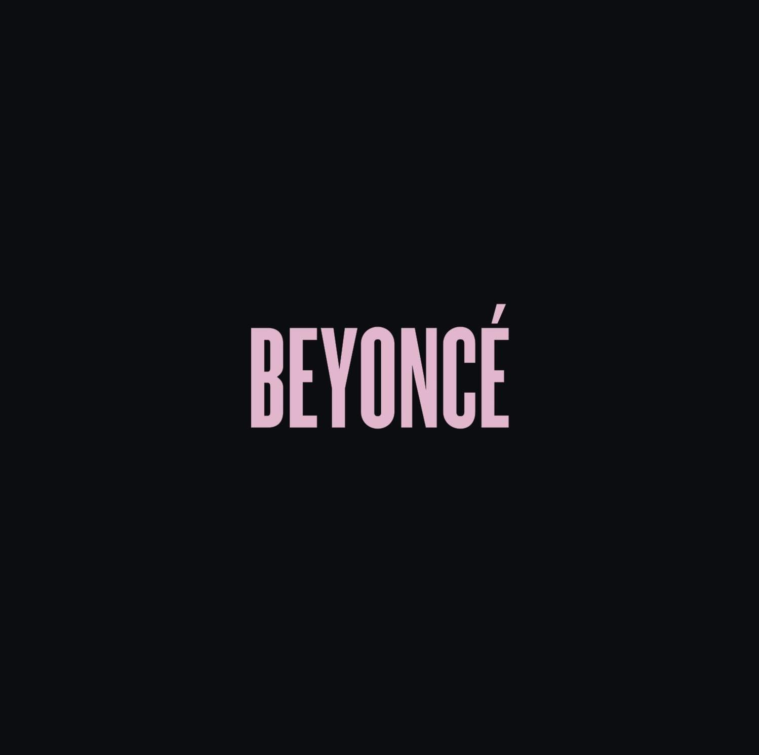 Schwarzer Hintergrund mit dem Wort BEYONCÉ in Pink, zentriert im Bild.