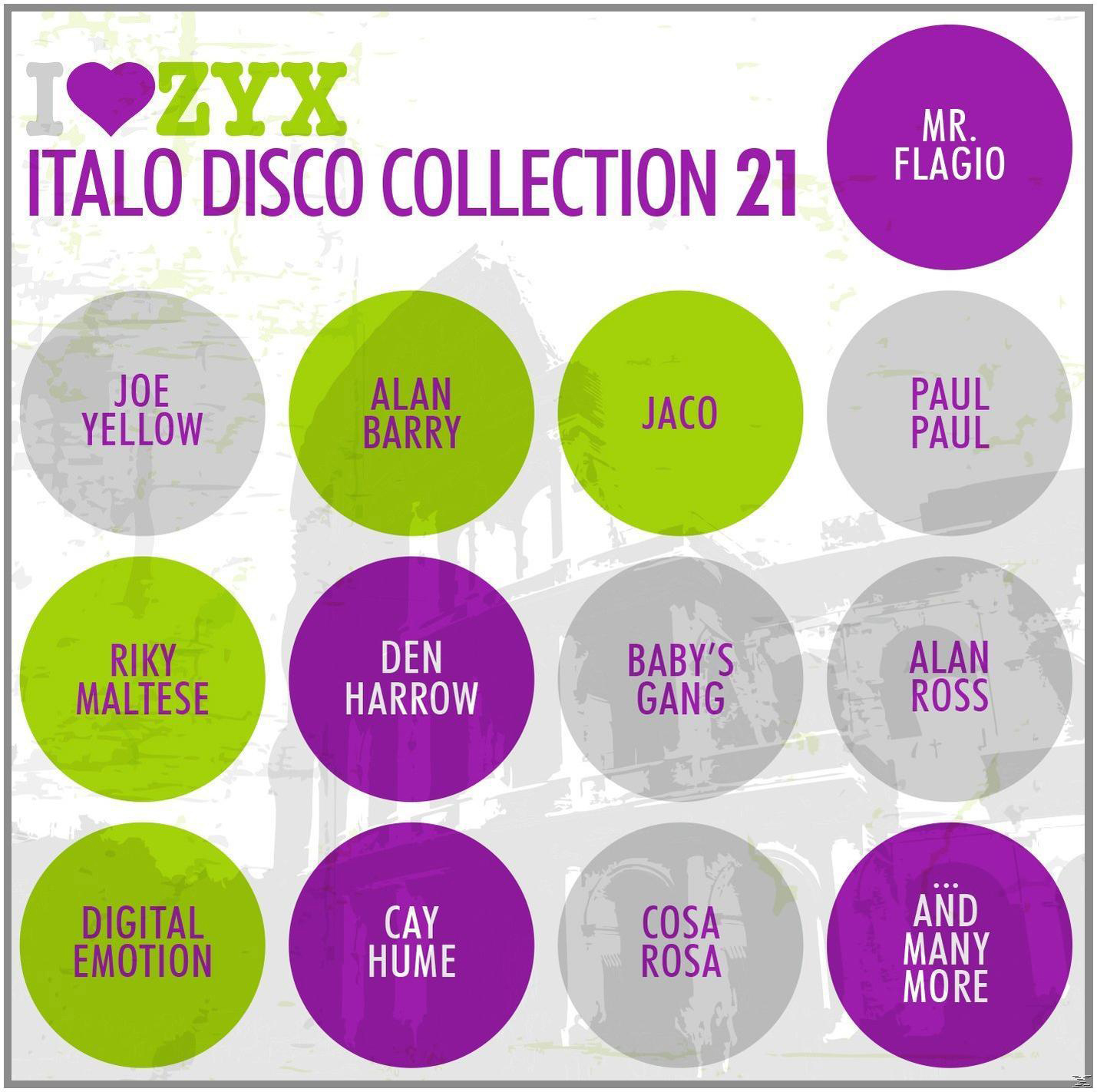 Albumcover: Bunte Kreise mit Künstlernamen, Titel 'I Love ZYX'.
