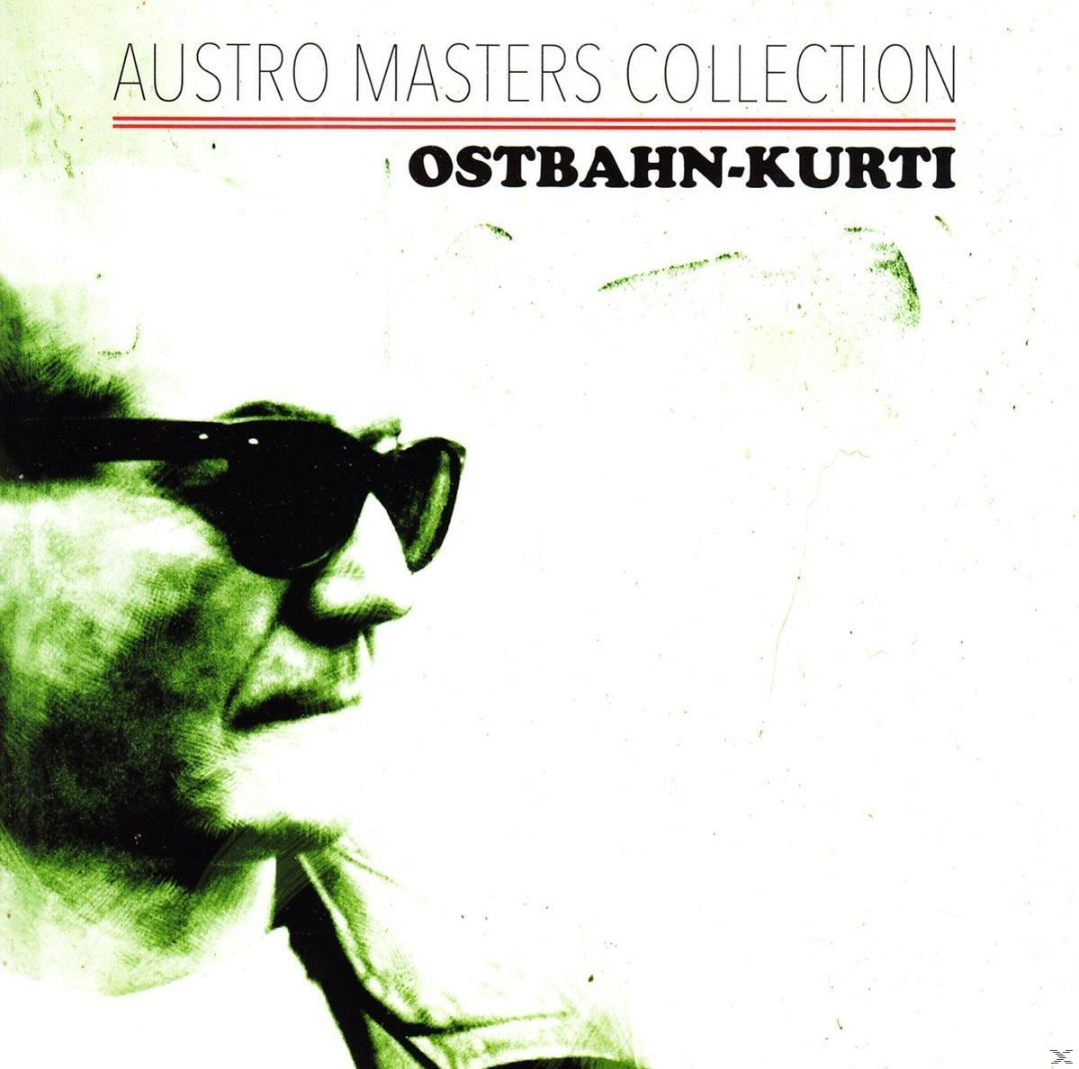 Albumcover mit grün getöntem Porträt eines Mannes mit Sonnenbrille. Text: AUSTRO MASTERS COLLECTION OSTBAHN-KURTI.