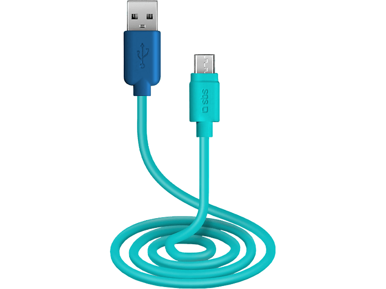 SBS USB - microUSB-kabel 1 m Blauw (TEPOPCABLEMICB)