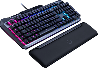 COOLER MASTER MK850 - Gaming Tastatur, Kabelgebunden, QWERTZ, Mechanisch, Cherry MX Red, Edlestahl