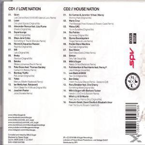 Rückseite eines CD-Covers mit Titellisten. Die CDs sind für eine Compilation verschiedener Künstler.