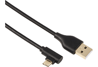 HAMA USB-C-hoekstekker naar USB 2.0-kabel Zwart