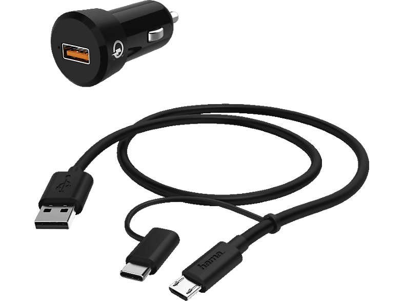 Hama Qualcomm Quick Charge 3.0 Autolader Zwart