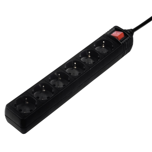 Hama 6-Way Power Strip with Switch 5m Black
