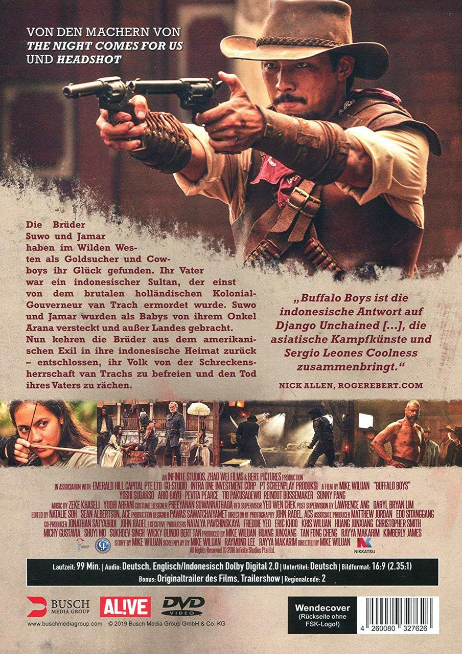 Filmcover: Cowboy, der eine Waffe anvisiert. Text in mehreren Sprachen.