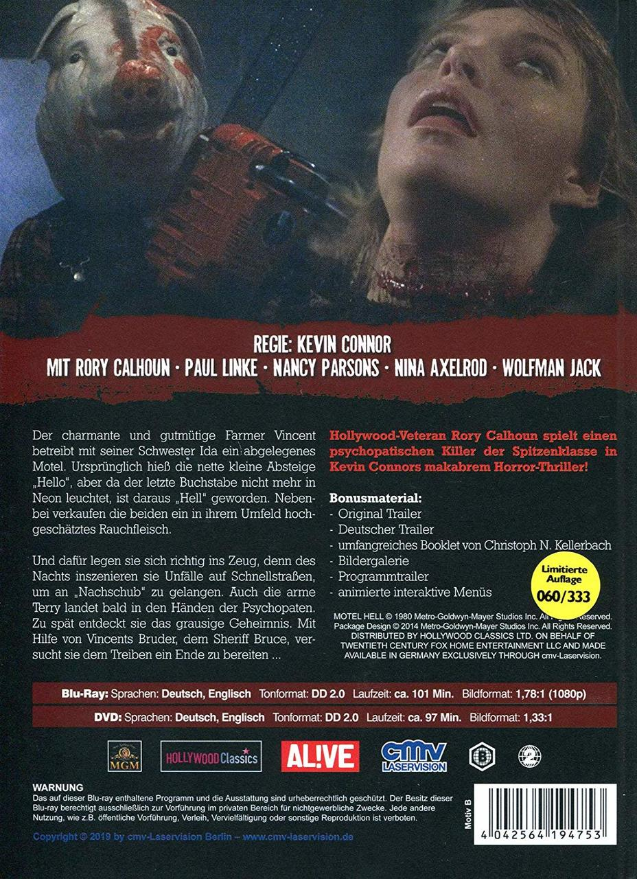Filmplakat mit Text und einem schweine maskierten Mörder.