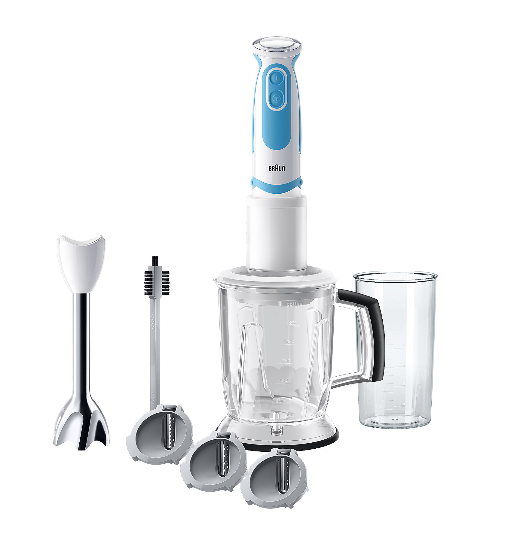 BRAUN MQ 5060 X ONPACK JUST SPICES LIMITED EDITION Stabmixer Weiß/Blau (750 Watt, 600 ml)