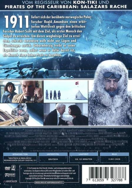DVD-Cover auf Deutsch. Ein Mann in einem Pelzmantel steht im Vordergrund. Schnee und Eis sind vorhanden.