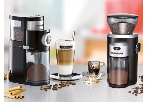 ROMMELSBACHER EKM 300 Kaffeemühle Schwarz/Silber Watt, Kaffeemühle 150 Edelstahl-Kegelmahlwerk | MediaMarkt