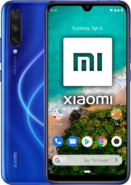 Móvil - Xiaomi Mi A3, Azul, 64 GB, 4 GB RAM, 6.08", Snapdragon TM665, 4030 mAh, Android
