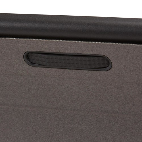 Close-up of a handle with a textured grip.