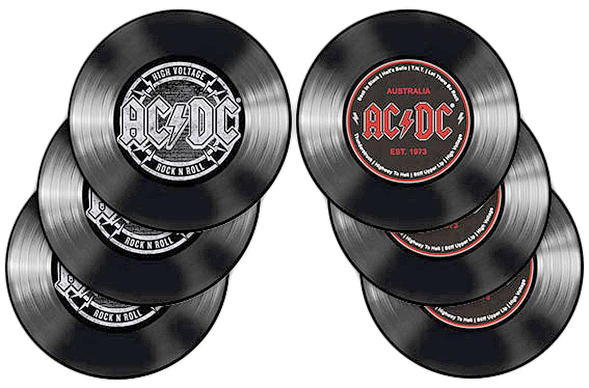 AC/DC ROCKBITES Schallplattenuntersetzer 6-teilig Untersetzer